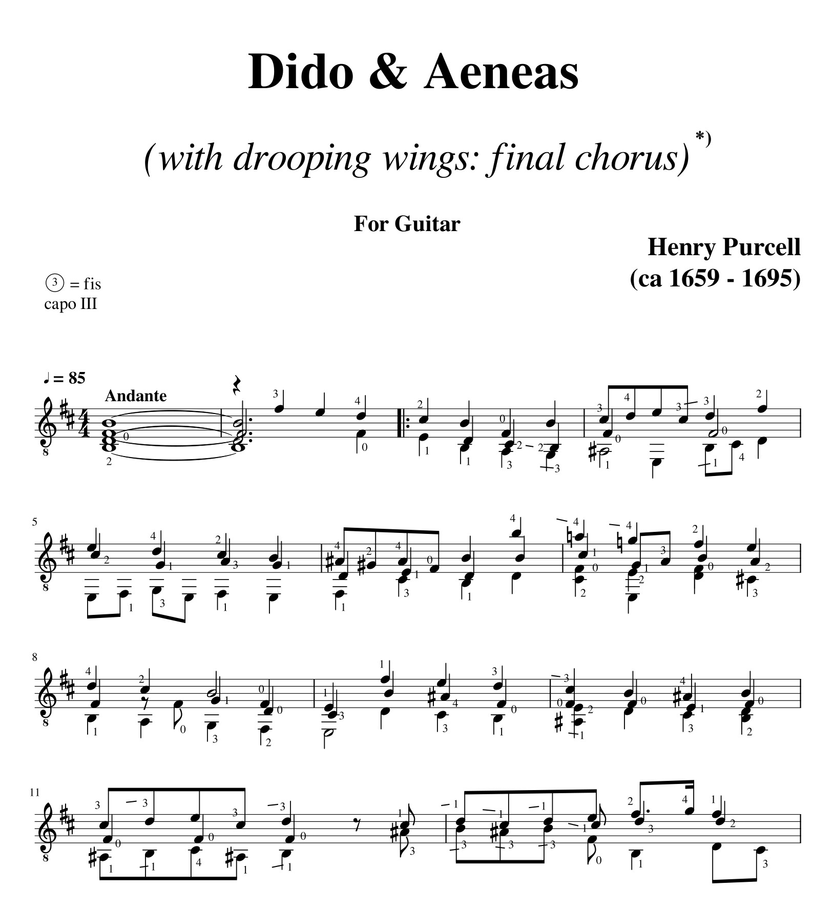 Henry　–　'with　drooping　Final　Purcell　–　Aeneas,　Dido　Chorus　wings'　Beumingguitar