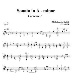 Galilei Sonata in A minor Corrente I