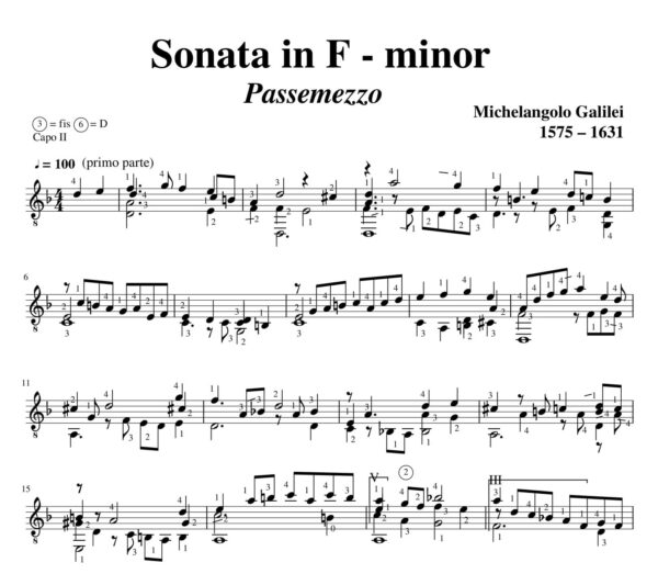 Galilei Sonata in F minor Passemezzo