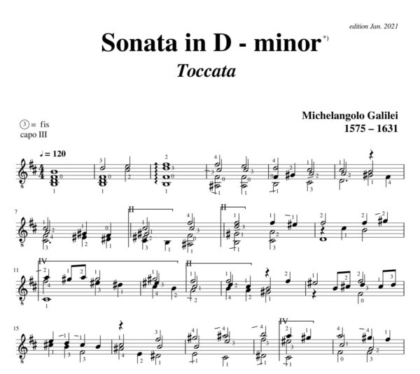 Galilei Sonata in D minor Toccata