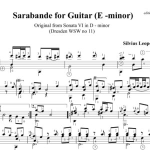 Weiss Sonata WSW 11 Sarabande