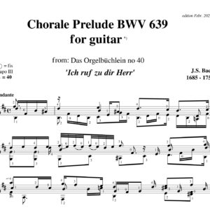 Bach Chorale Prelude BWV 639 Ich ruf zu dir Herr