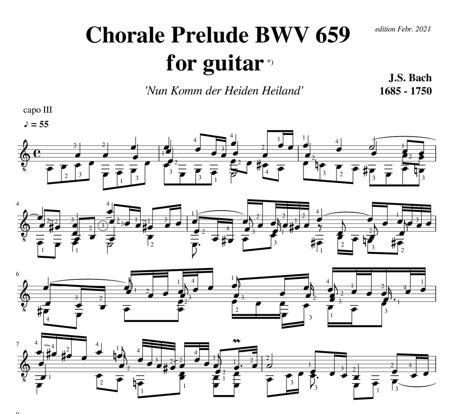 Johann Sebastian Bach – Chorale Prelude BWV 659, Nun Komm Der Heiden ...