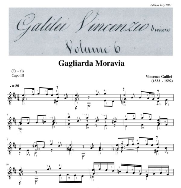 Vincenzo Galilei Gagliarda Moravia