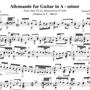 Pachelbel Allemande Suite 29 A minor P. 436