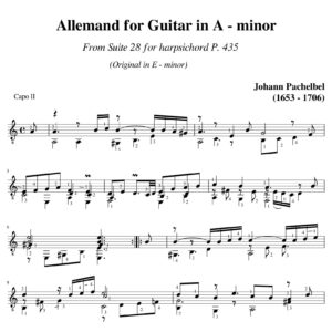 Pachelbel Allemand Suite 28 in A minor P 435