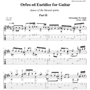 Gluck dance of the blessed spirits part II Standard + TAB