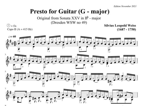 Weiss Sonata WSW 49 Presto