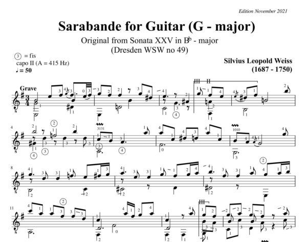Weiss Sonata WSW 49 Sarabande