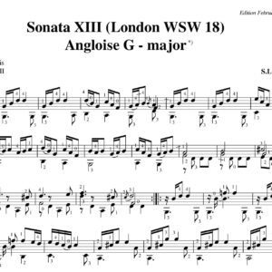 Weiss Sonata WSW 18 Angloise G major