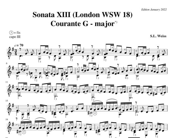 Weiss Sonata WSW 18 Courante G major