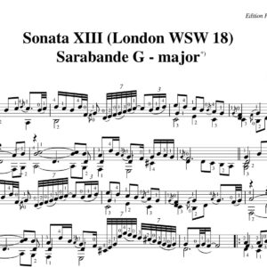 Weiss Sonata WSW 18 Sarabande G major