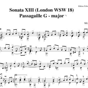 Weiss Sonata WSW 18 Passagaille G - major