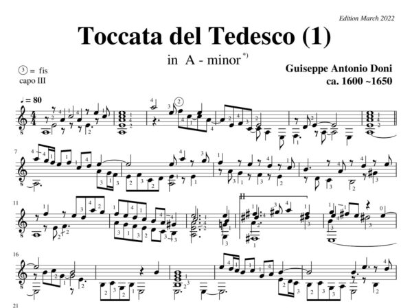 Doni Toccata Tedesco 1 in A minor