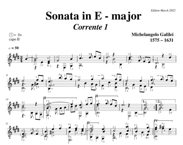 Galilei Sonata in E major Corrente 1