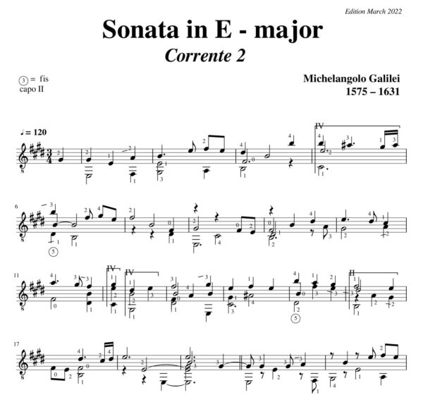 Galilei Sonata in E major Corrente 2