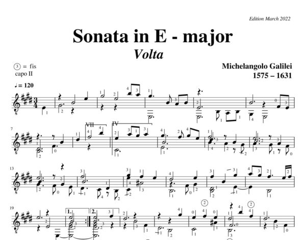 Galilei Volta Sonata in E major