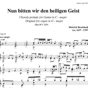 Buxtehude chorale prelude Nun bitten wir BuxWV 209 C major