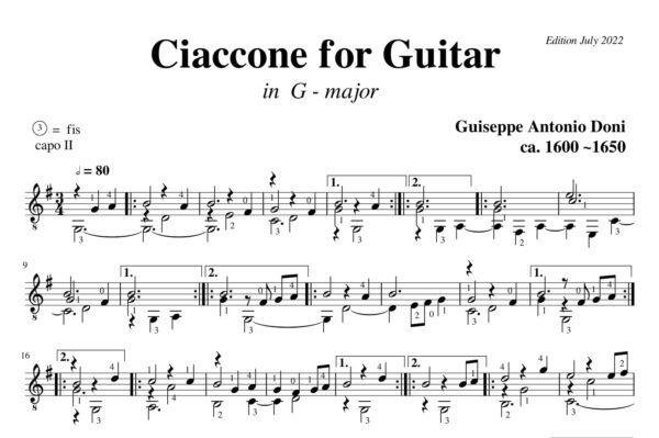Doni Ciaccone in G - major