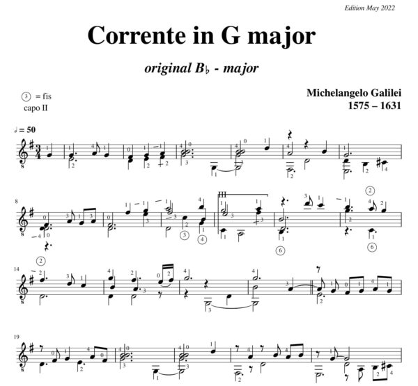 Galilei Sonata Bflat major Corrente to G major