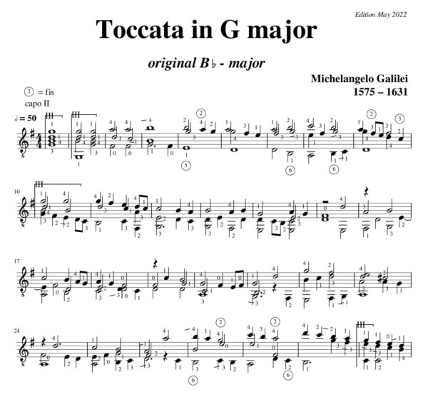 Galilei Sonata Bflat major Toccata to G major