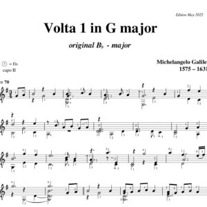 Galilei Sonata Bflat major Volta 1 to G major