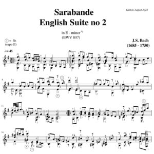 Bach Sarabande English Suite no 2 BWV 807