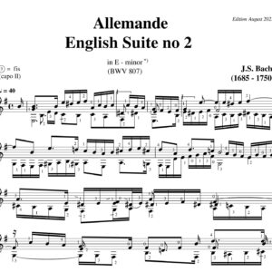 Bach Allemande English Suite no 2 BWV 807