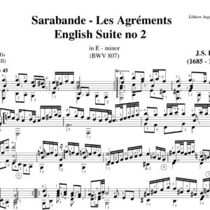 Bach Sarabande Les Agréments English Suite no 2 BWV 807