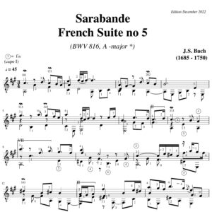 Bach Sarabande French Suite no 5 BWV 816