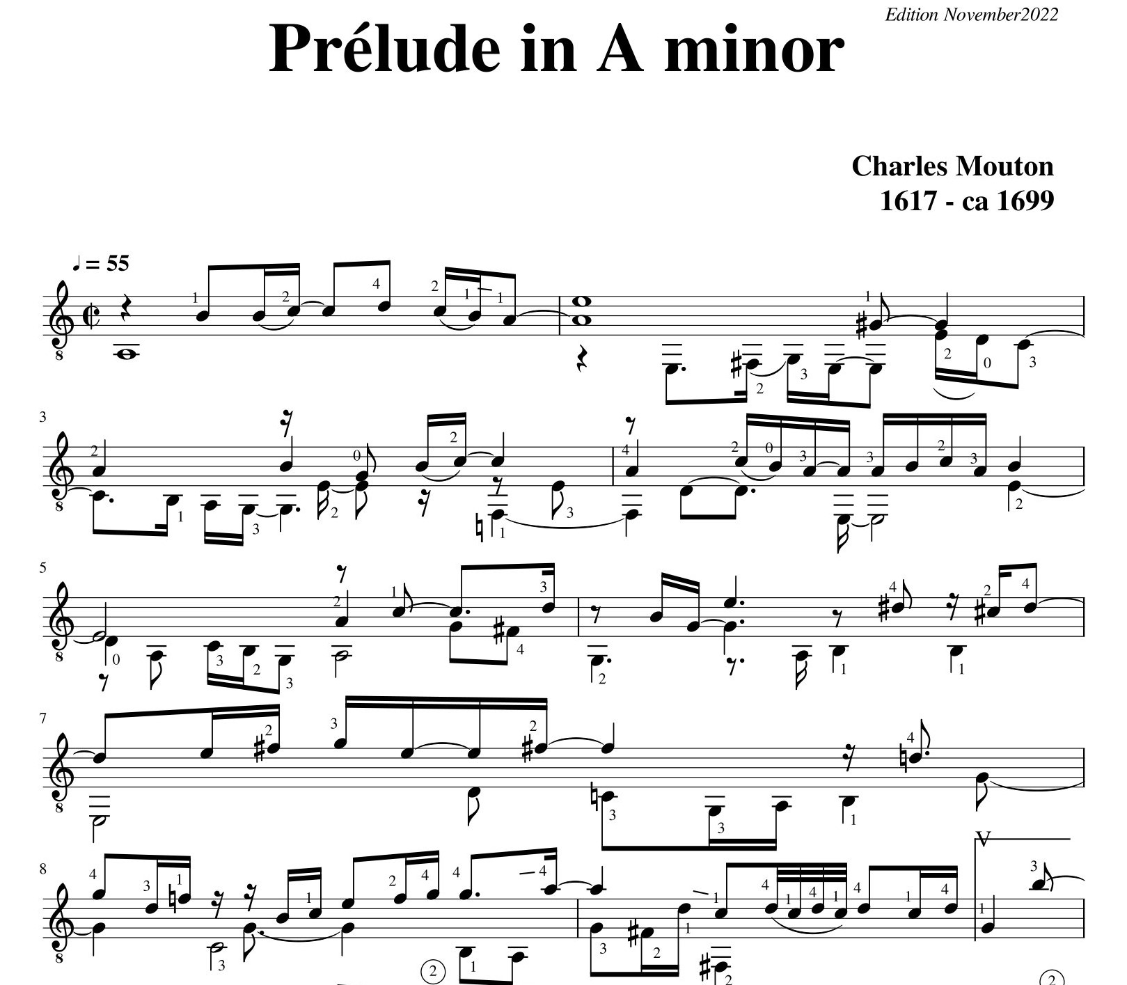 Charles Mouton Suite 1 Prelude in A minor