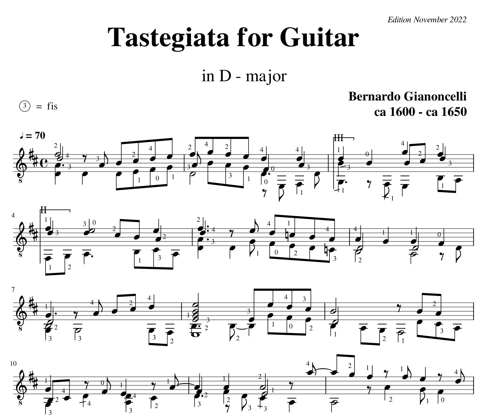 Gianoncelli Tastegiata in D major page 1 nr 2