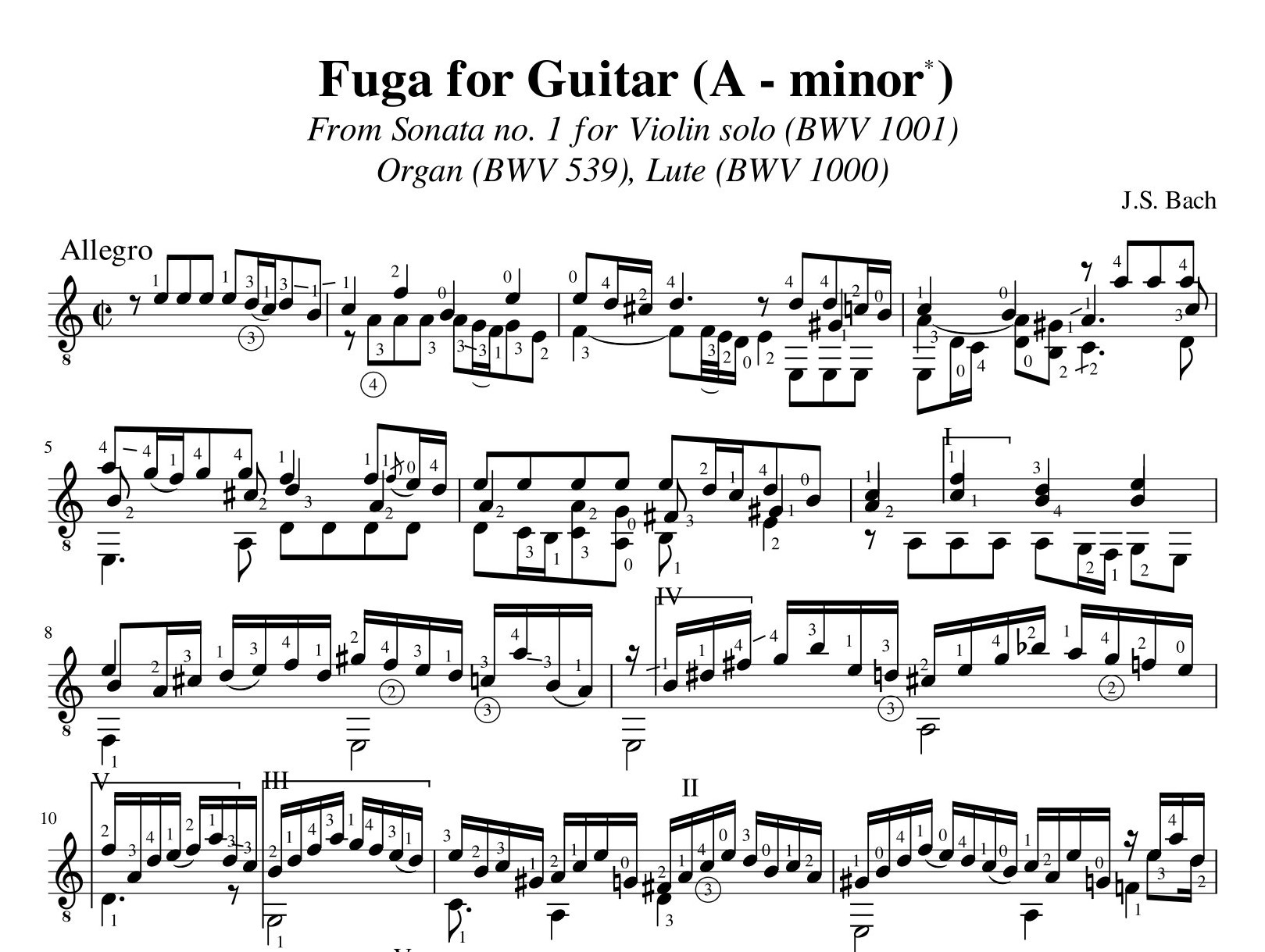 Bach Fuga Sonata 1 BWV 1001 viool orgel luit