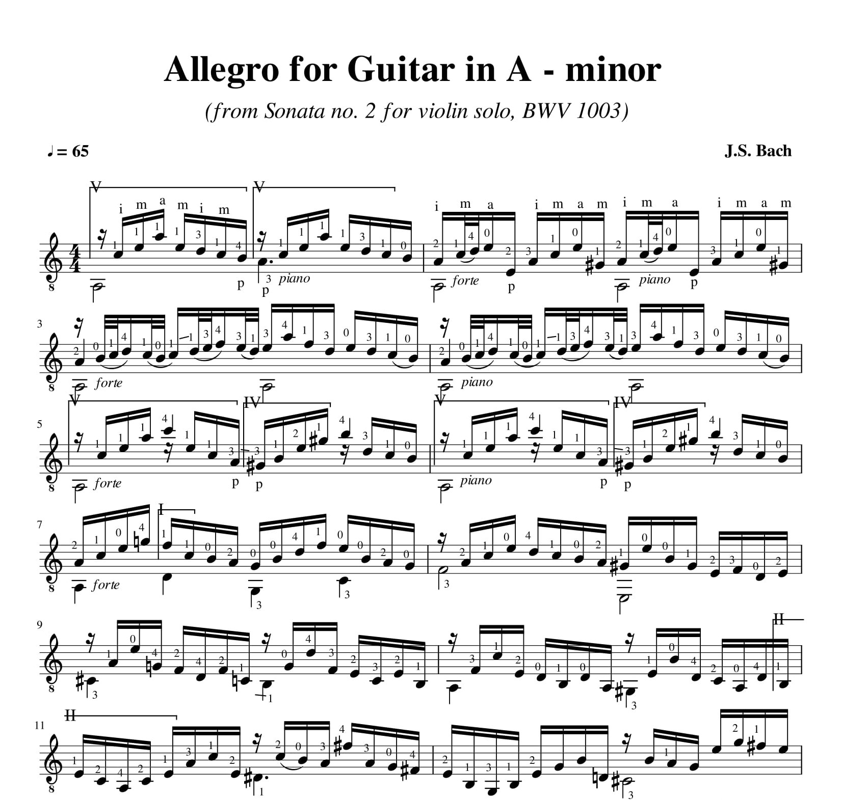 Bach Sonata no 2 BWV 1003 Allegro