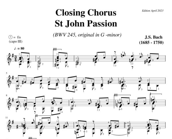 Johann Sebastian Bach St John Passion Closing Chorus Bwv 245