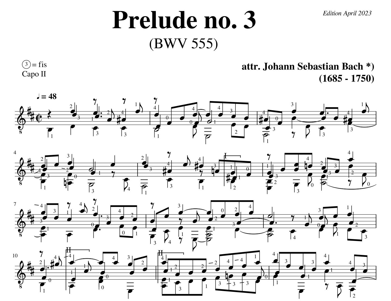 Bach Siloti Prelude no 3 BWV 555