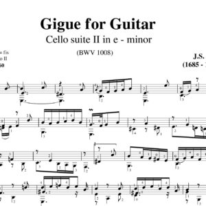Bach Cello Suite 2 Gigue BWV 1008