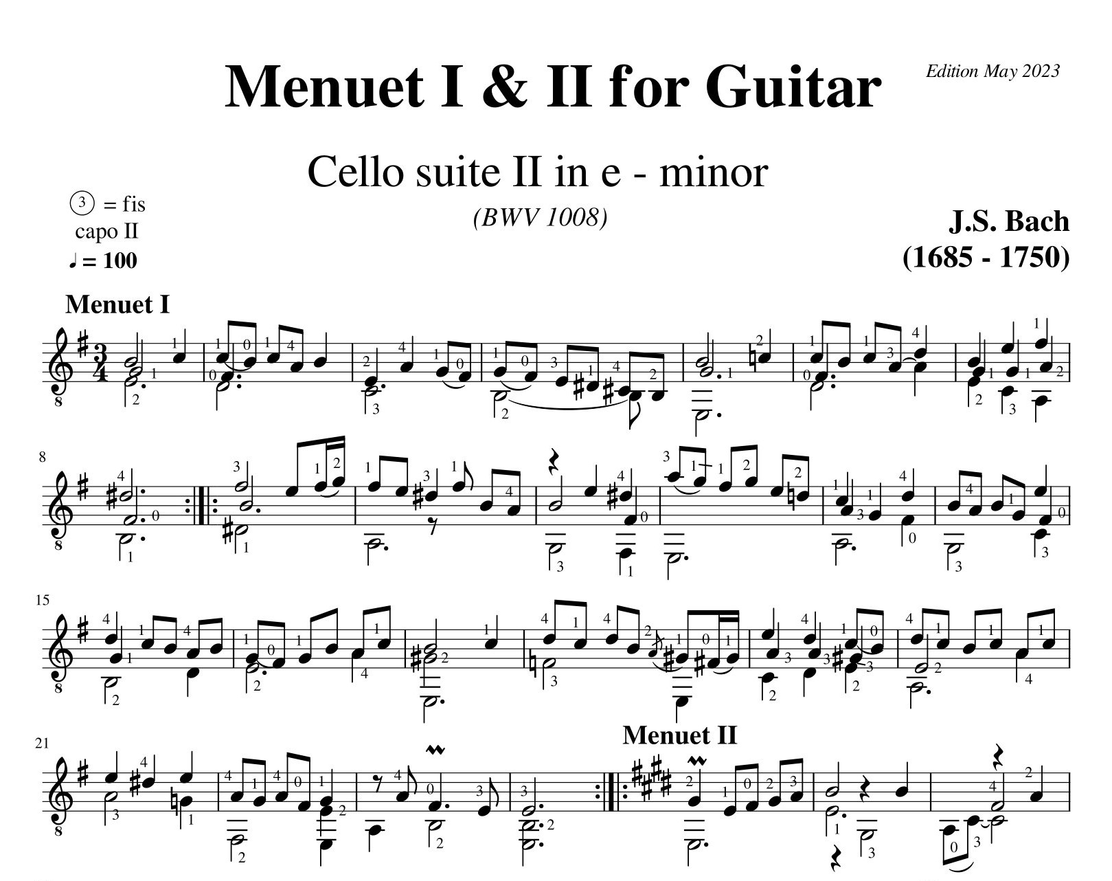 Bach Cello Suite 2 menuet 1 & 2 BWV 1008