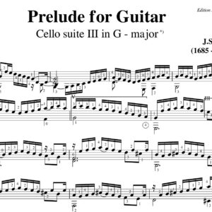 Bach Cello Suite 3 Prelude BWV 1009