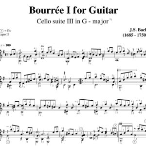 Bach Cello Suite 3 Bourrée I BWV 1009