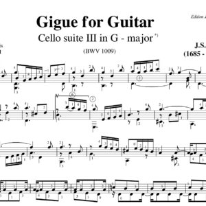 Bach Cello Suite 3 Gigue BWV 1009
