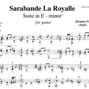 Jacques Gallot Sarabande Royalle Suite in e minor