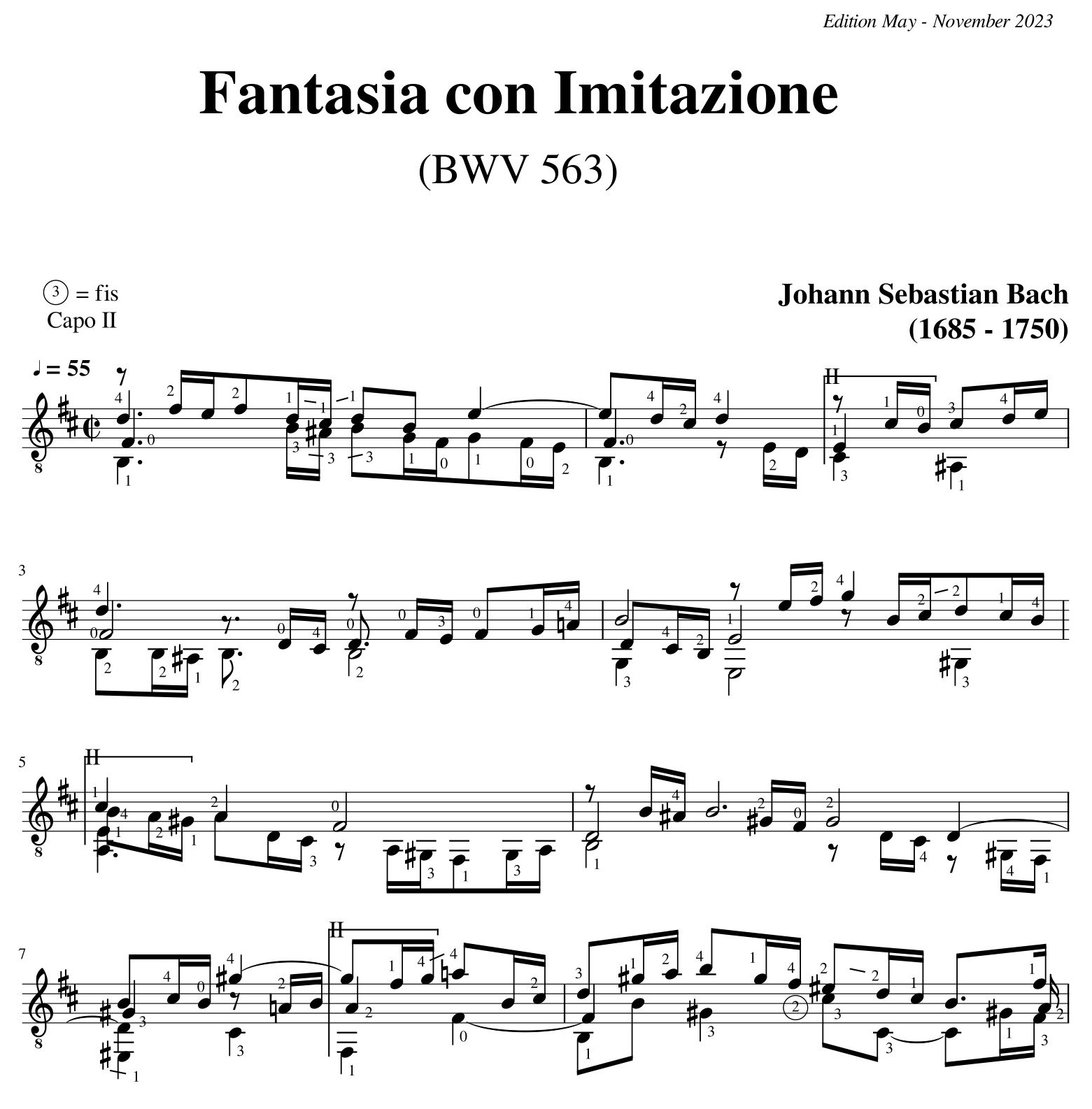 Bach Fantasia con Imitazione BWV 563