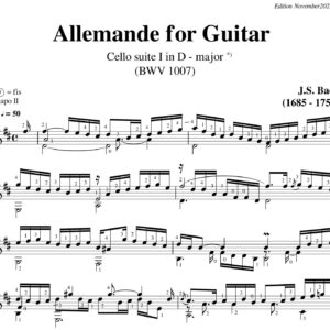 Bach Cello Suite 1 Allemande BWV 1007