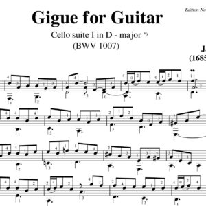 Bach Cello Suite 1 Gigue BWV 1007