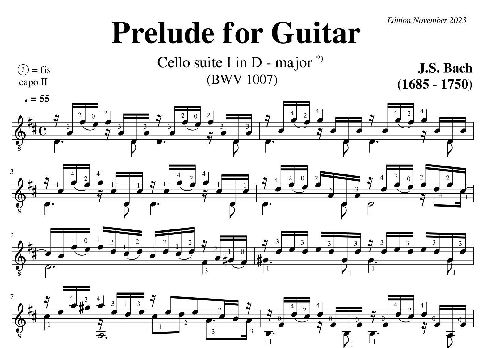 Bach Cello Suite 1 Prelude BWV 1007
