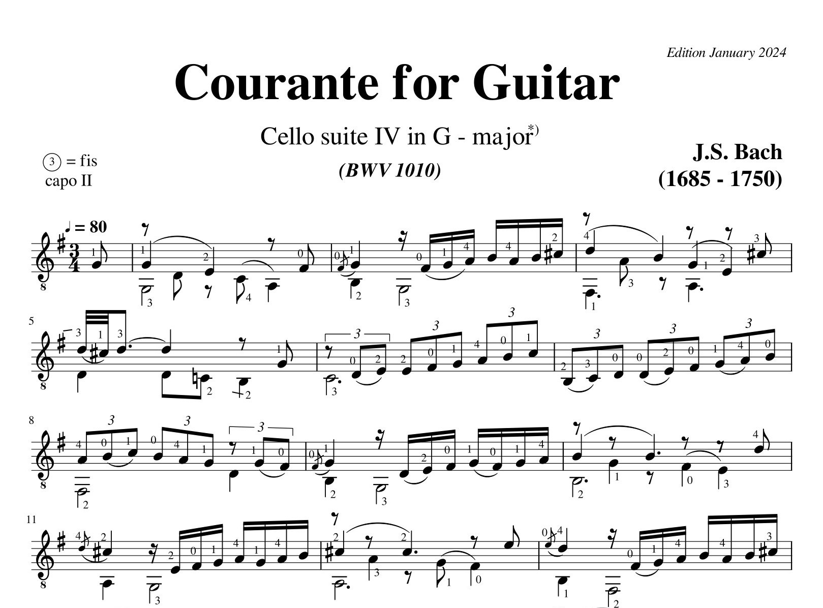 Bach Cello Suite 4 Courante BWV 1010