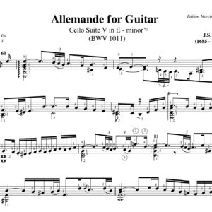 Bach Cello Suite 5 Allemande BWV 1011