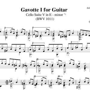 Bach Cello Suite 5 Gavotte I BWV 1011
