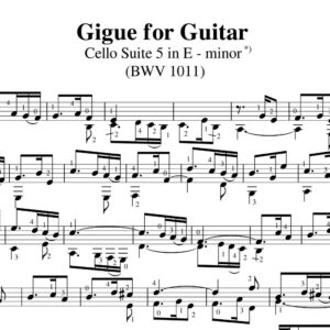 Bach Cello Suite 5 Gigue BWV 1011